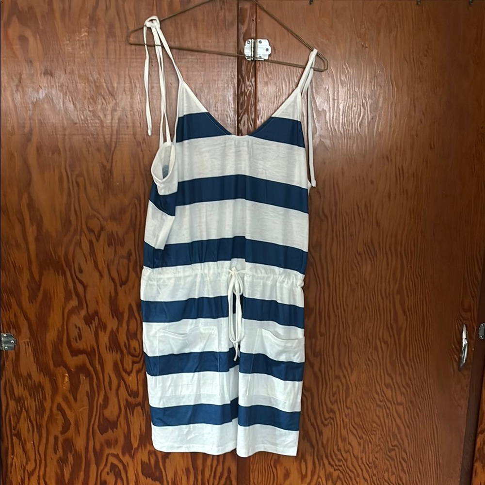 Blue and White Striped Dress